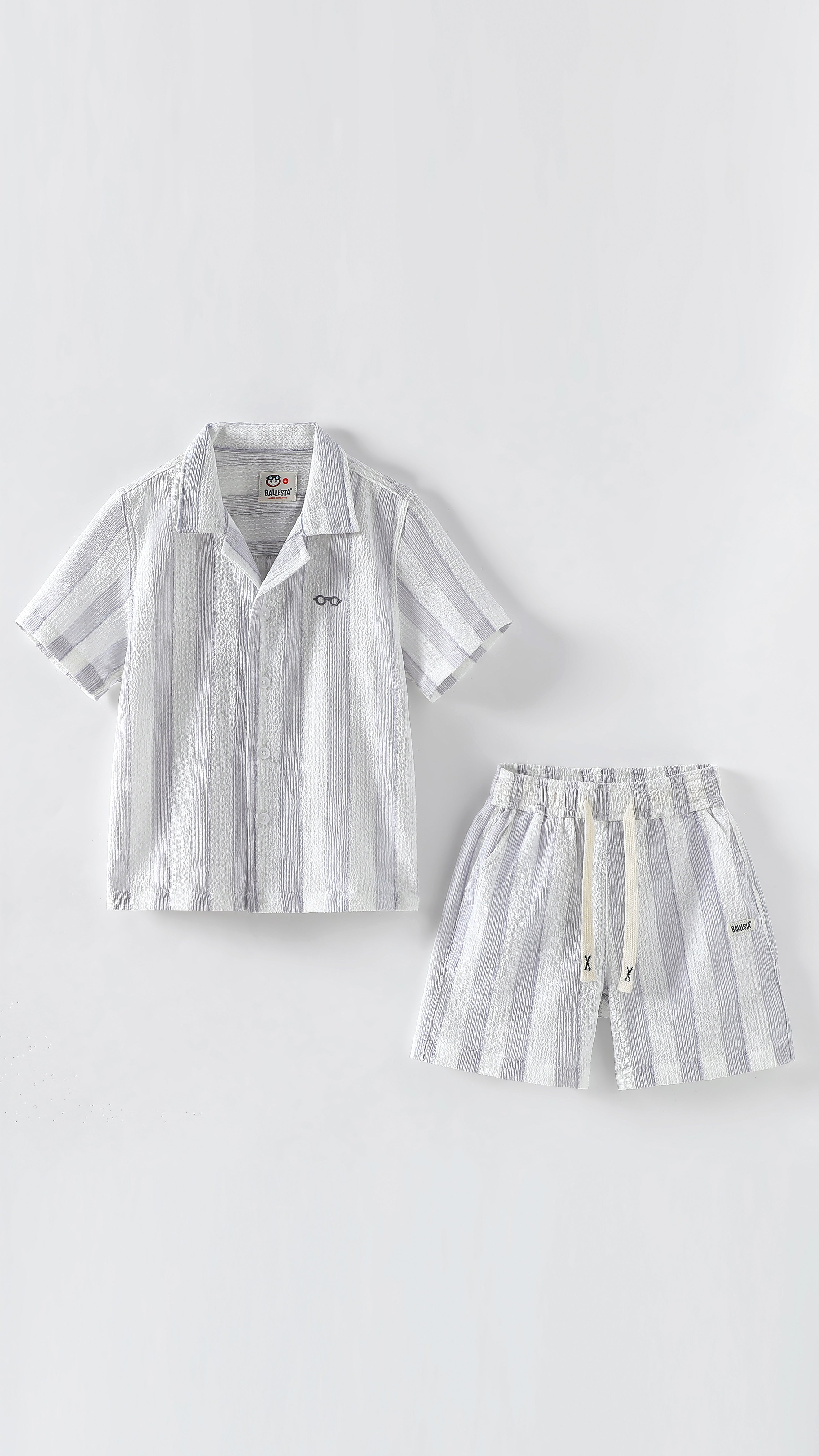 Conjunto Lino para Niño Líneas Azul