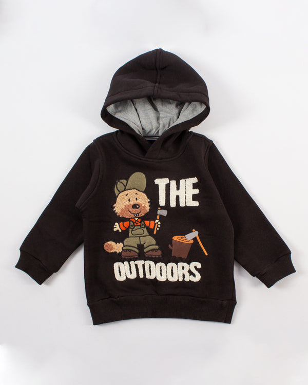 Hoodie Negro "The Outdoors"