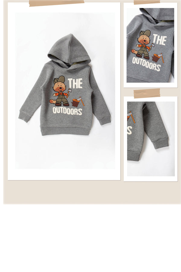 Hoodie Gris  "The outdoors"